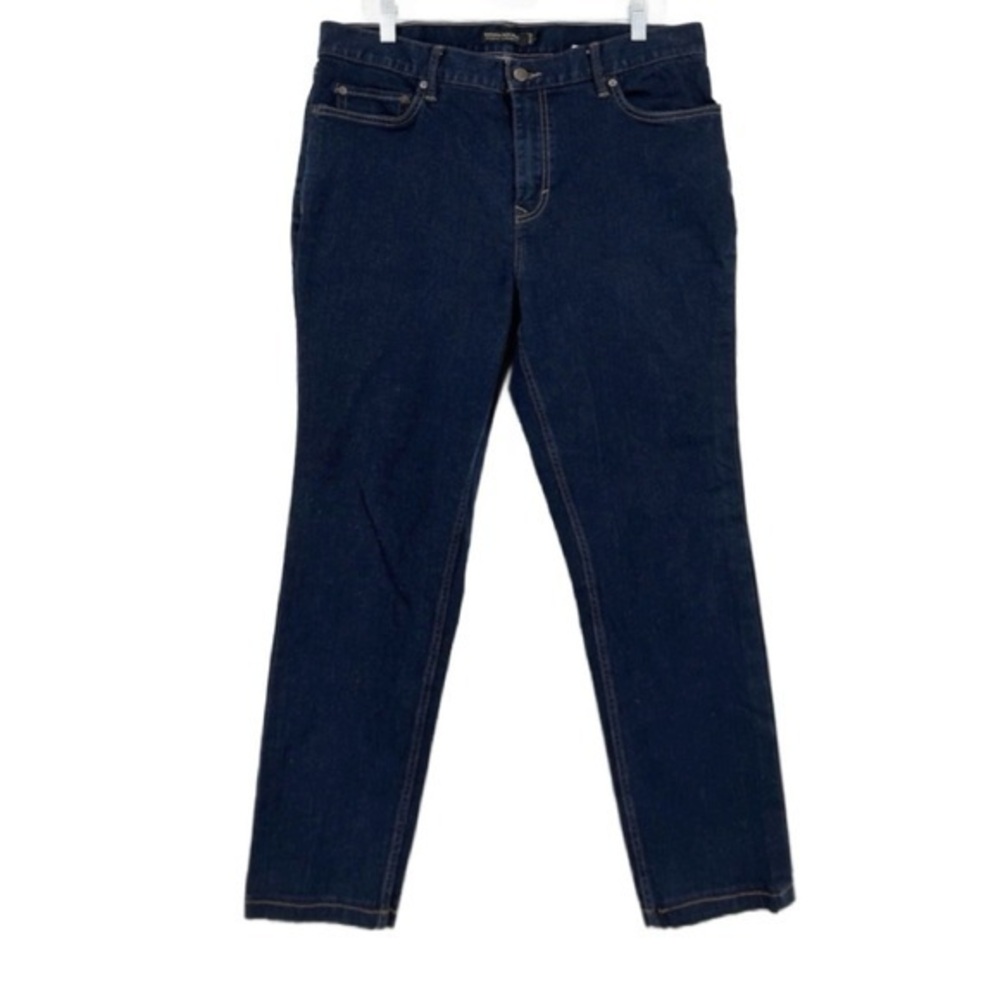 Banana Republic Womens Jeans Athletic Tapered Fit High Rise Crop Dark Wash Sz 35